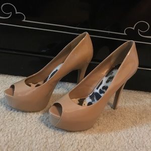 Jessica Simpson Peep Toe Nude Heels